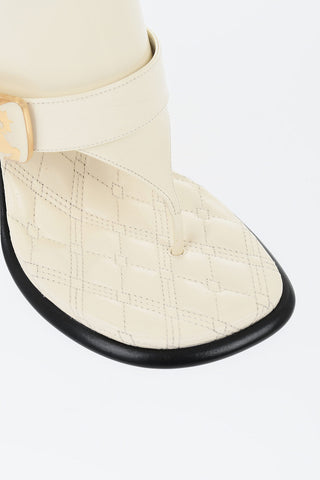 Mules Infradito in Pelle Spazzolata 10cm