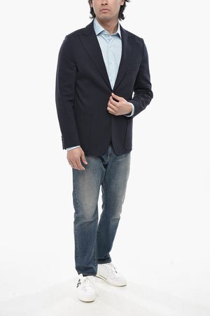 Ungefütterter Jersey-Blazer mit aufgesetzten Taschen