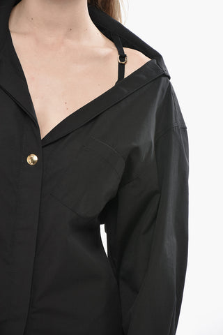 LES SCULPTURES Cotton Chemisier CHEMISE With Belt