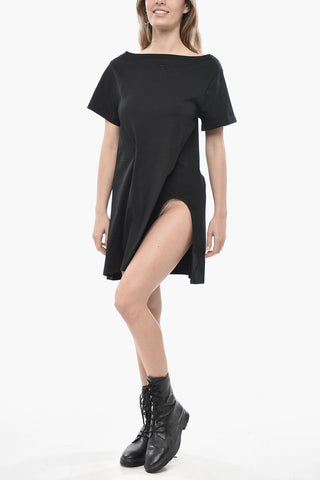 Tee Dress TWIST in Cotone con Maxi Spacco