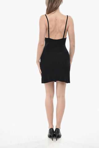 Silp Dress a Costine con Logo Frontale