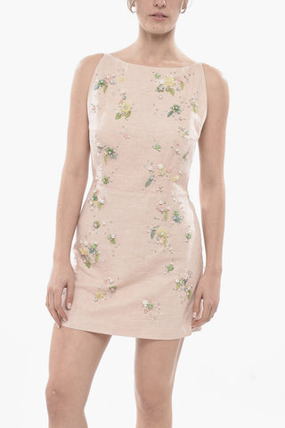 Minidress KIMBERLY in Misto Lino con Ricami