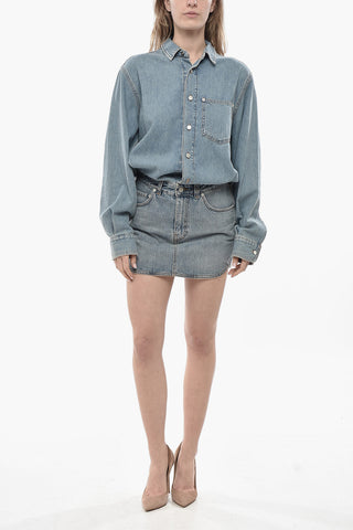 Light-Wash Denim Shirt Dress