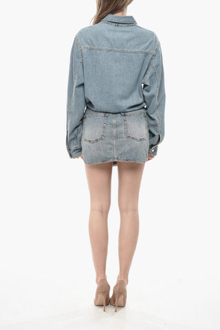 Light-Wash Denim Shirt Dress