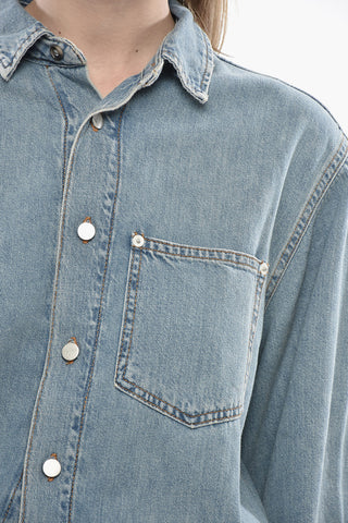 Light-Wash Denim Shirt Dress