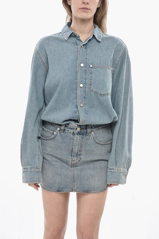 Light-Wash Denim Shirt Dress