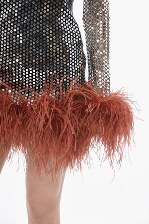 Paillettenkleid WILLIAMS Mit Federdetails