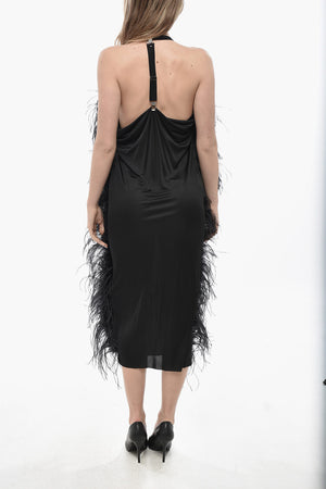 SPORTMAX 저지 원피스 USSITA 깃털 장식