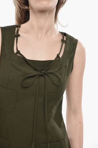 Wool Sleeveless Dress with Front Darts