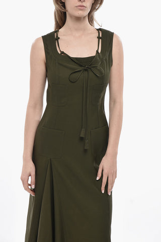 Wool Sleeveless Dress with Front Darts