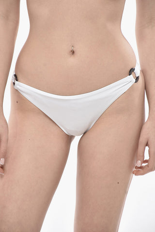 Solid Bikini Briefs With Decorative Rings