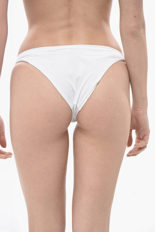 Solid Bikini Briefs With Decorative Rings