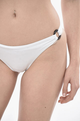 Solid Bikini Briefs With Decorative Rings