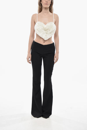 Pantaloni Boot Cut a Tinta Unita con Chiusura Laterale