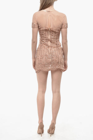 Mesh Dress with Sequins