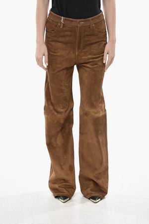 Suede Palazzo Pants with Belt Loops