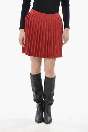 Einfarbiger Falten-Minirock mit elastischem Bund