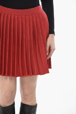 Einfarbiger Falten-Minirock mit elastischem Bund
