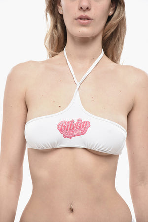 Halterneck Bikini Top with Rhinestones