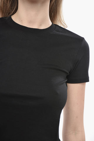 Unifarbenes Rundhals-T-Shirt