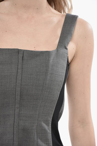 Top in Lana Vergine con Scollo Quadrato