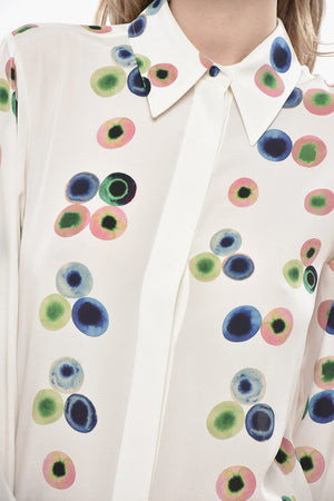 Seiden-Hemdblusenkleid EYES mit verdeckter Knopfleiste