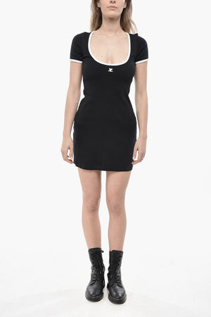 Cotton Tee Dress With Contrast Hems