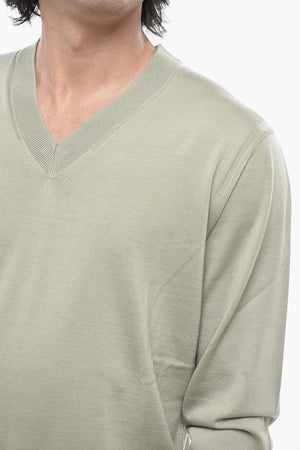 Pullover Aus Extrafeiner Schurwolle Mit V-Ausschnitt