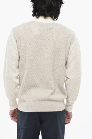 Cardigan mit hohem Kragen und Rippbündchen