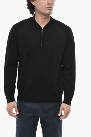 Light Virgin Wool Half-Zip Sweater