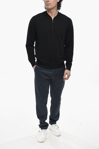 Light Virgin Wool Half-Zip Sweater