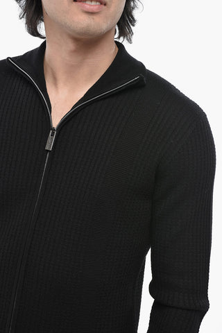 Virgin Wool Zip-Up Sweater