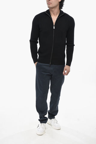 Virgin Wool Zip-Up Sweater
