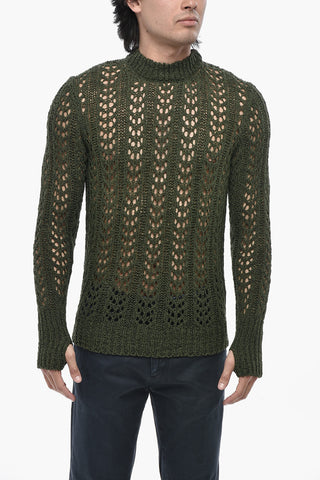 Maglia Girocollo in Misto Cotone Traforata