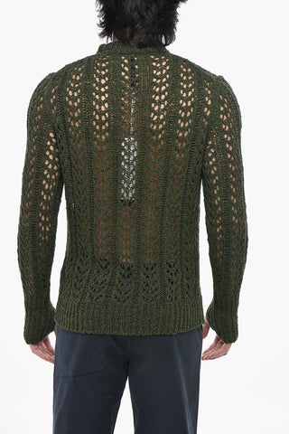 Maglia Girocollo in Misto Cotone Traforata
