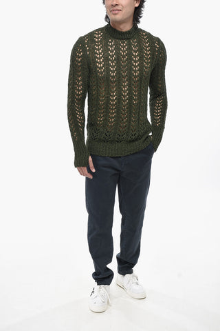 Maglia Girocollo in Misto Cotone Traforata