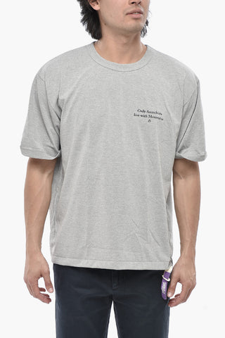 Einfarbiges Baumwoll-T-Shirt mit Rundhalsausschnitt