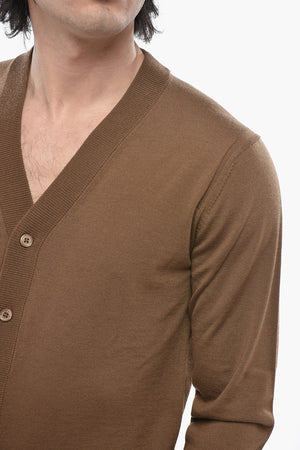 Cardigan in Lana Vergine con Bottoni in Madreperla