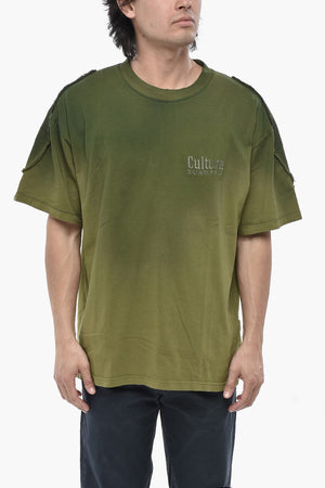 Rundhals-T-Shirt Im Used-Look Mit Fleece-Details