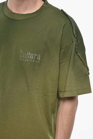 Rundhals-T-Shirt Im Used-Look Mit Fleece-Details