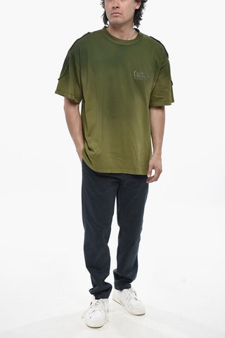 Rundhals-T-Shirt Im Used-Look Mit Fleece-Details