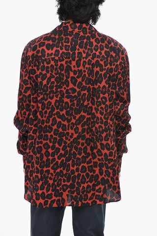 Oversize Fit Shirt With Animal Print And Chest Pocket