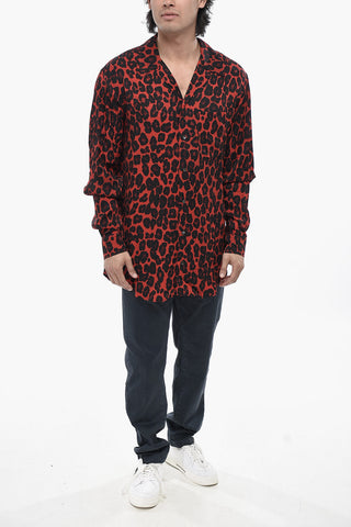 Oversize Fit Shirt With Animal Print And Chest Pocket