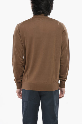 Halbzip-Pullover Aus Leichter Schurwolle