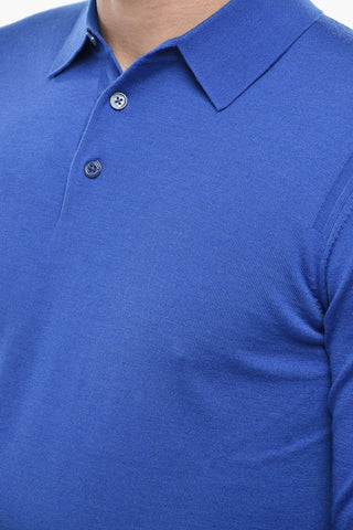 Maglia in Lana Vergine a Tinta Unita con Collo a Polo