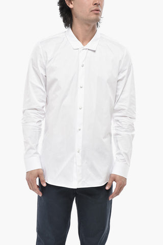 코튼 포플린 셔츠 새틴 단추