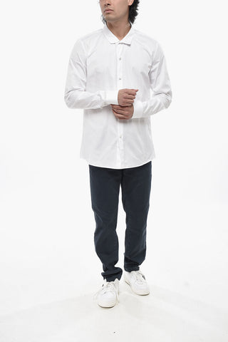 코튼 포플린 셔츠 새틴 단추