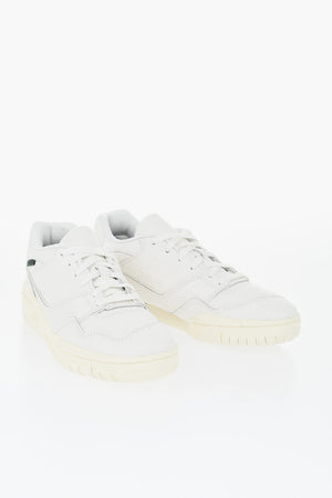 Low-Top Solid-Color Leather Sneakers