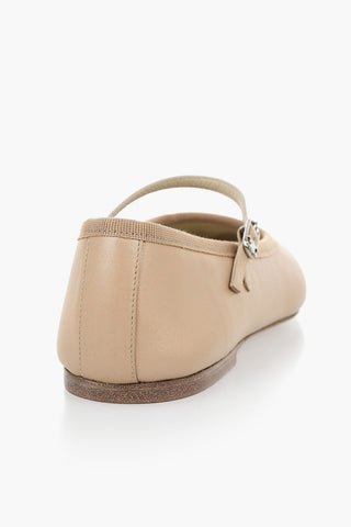 펄 효과 가죽 메리제인 플랫