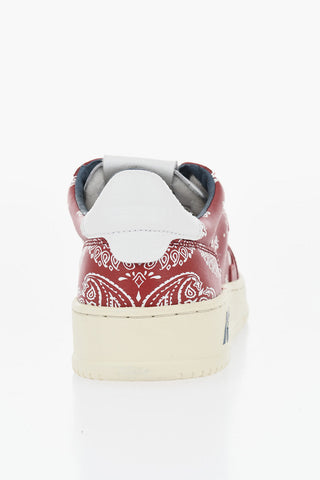 Leather Low-Top Sneakers 01 with Paisley Pattern